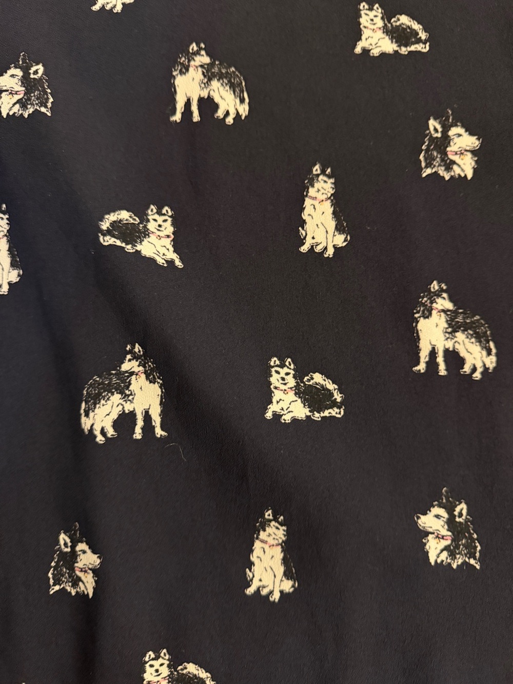 Kate Spade New York Husky Dog Print Button Front Dress Navy Women’s M - Picture 3 of 6